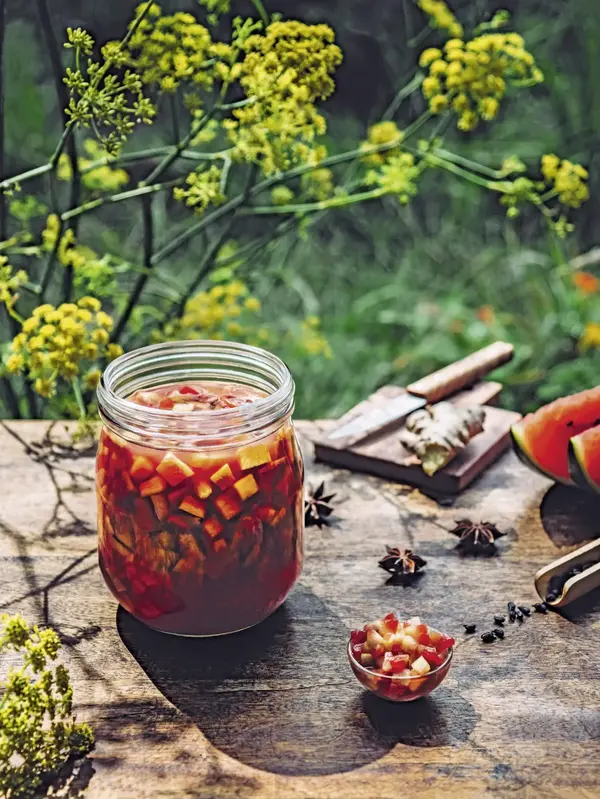 Pickles de peau de pastèque au piment et aux épices douces